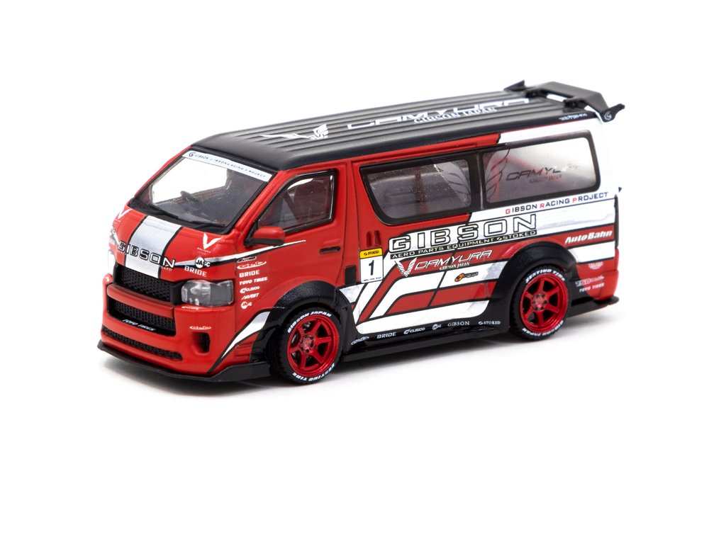 Tarmac Works-Toyota Hiace Widebody Red - HKToyCar Salon 2021